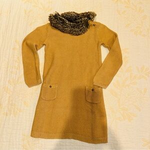Janie and Jack Mustard Knit with Faux Fur Trim 6t